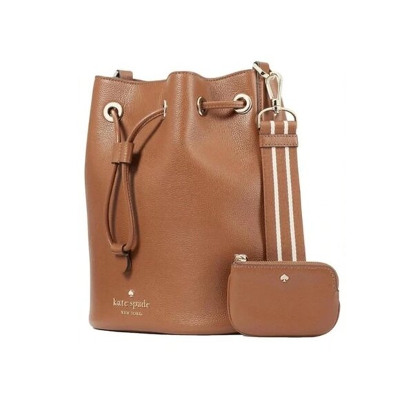 NWT ✅ Kate Spade ROSIE Small Leather Bucket Bag KC740 ~ WARM GINGERBREAD ✨ NWT - Picture 1 of 15